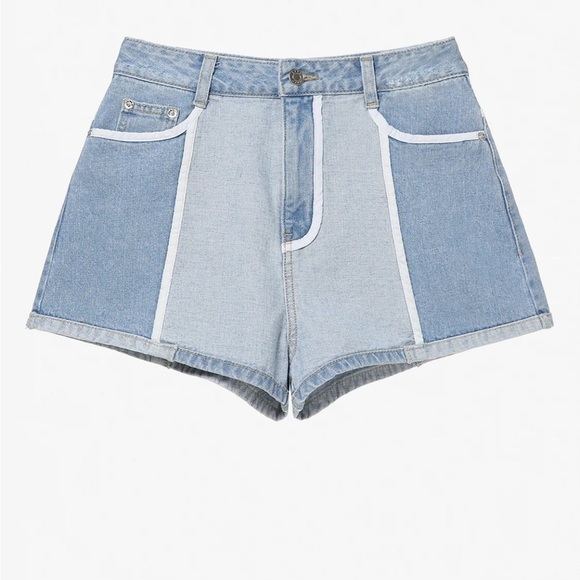 SJYP White Line Denim Shorts High Rise Medium - Picture 1 of 9